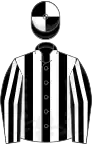 BLACK and WHITE STRIPES, quartered cap
