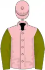 Pink, olive green sleeves