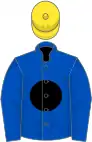 Royal blue, black disc, yellow cap
