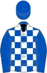 Royal Blue and White check, Royal Blue sleeves and cap