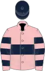 Pink, Dark Blue hoop, hooped sleeves, Dark Blue cap