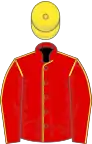 Red, yellow seams and cap