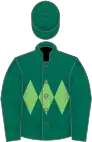 Dark green, light green triple diamond