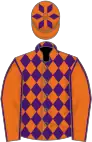 Orange purple diamonds, seams on sleeves