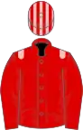 Red, pink epaulettes, striped cap
