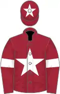 Maroon, white star, armlets and star on cap