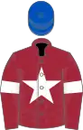 MAROON, WHITE star and armlets, ROYAL BLUE cap