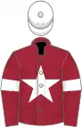 Maroon, white star and armlet, white cap