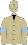 Beige, light blue armlets