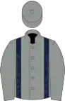 Grey, dark blue braces