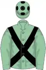 Eton blue, black cross-belts and spots on cap