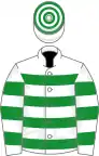 White, green hoops