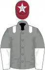 Grey, white epaulets, white and grey halved sleeves, maroon cap, white star