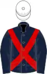 Dark blue, red cross sashes,white cap