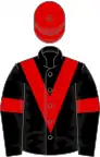 Black, red chevron, armlets and cap