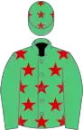 Emerald Green, Red stars, Emerald Green sleeves
