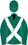 Dark green, white cross-belts