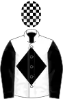 White, black diamond and sleeves, check cap