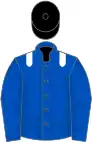 Royal blue, white epaulets, black cap
