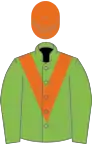 Light green, orange chevron, orange cap