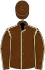 Brown, beige seams, beige and brow striped cap