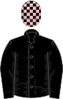 Black, black and pink check cap