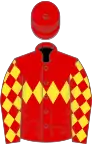 Red, yellow triple diamond, diamonds on sleeves