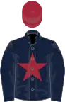 Dark blue, maroon star, maroon cap