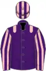 Purple, Pink epaulets, striped sleeves and cap