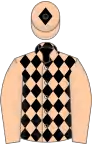 Apricot, black diamonds on body, diamond on cap