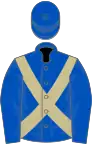 Royal blue, beige cross belts