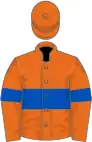 Orange, royal blue hoop and armlets