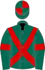 Dark green, red cross belts and armlets, quartered cap
