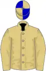 Straw, blue and straw quartered cap