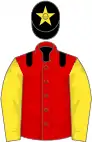 Red, black epaulets, yellow sleeves, black cap, yellow star