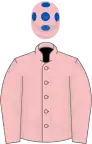 Pink, pink cap, royal blue spots