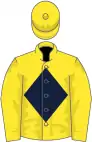 Yellow, dark blue diamond