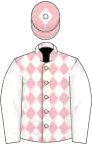 PINK and WHITE DIAMONDS, white sleeves, white diamond on cap