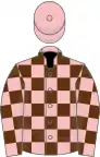 Pink and brown check, pink cap