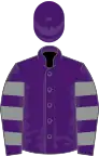 Purple, grey hooped sleeves