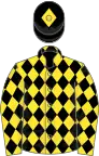 Yellow and black diamonds, black cap, yellow diamond