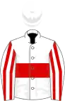 White, Red hoop, striped sleeves, White cap