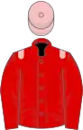 Red, pink epaulets, pink cap, red stars