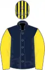 Dark Blue, Yellow sleeves, striped cap