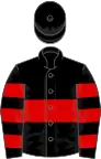 Black, red hoop, hooped sleeves