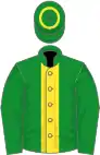 Green, yellow stripe, hoop on cap