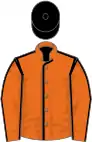 Orange, Black seams and cap