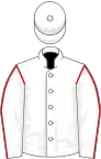 White, red seams on sleeves
