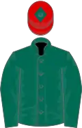 Dark green, red cap, dark green diamond