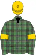 McAlpine tartan, gold armlets and cap